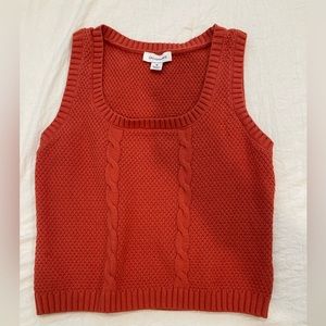 calligraphie crochet darkish orange tank top